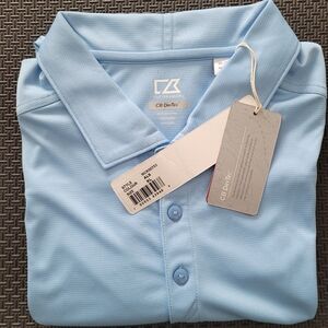 New Cutter & Buck DryTec Collared Shirt With "Sony" Embroidered On The Sleeve